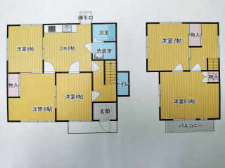 東須恵梅田　　　　　　　　　お電話下さい、ご案内します　　リフォーム済みの間取り画像